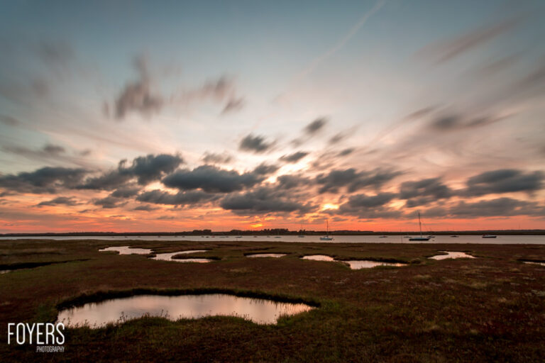 Sunset over the river Alde from Aldeburgh
