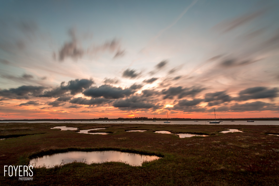 Sunset over the river Alde from Aldeburgh