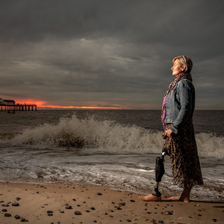 Portrait of Jo – Sunrise at Southwold – Behind the scenes