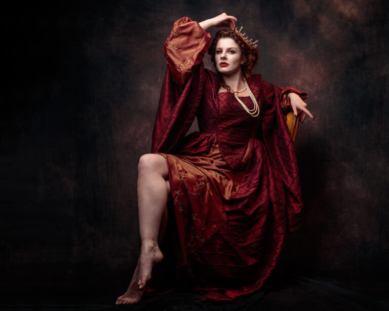 Elizabethan queen studio portrait shoot