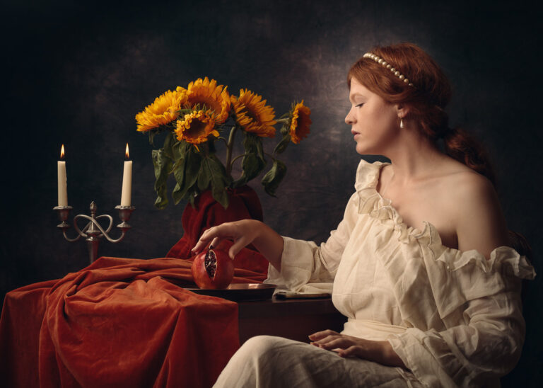 Portrait photoshoot with Polly inspired by the pre-Raphaelite Brotherhood