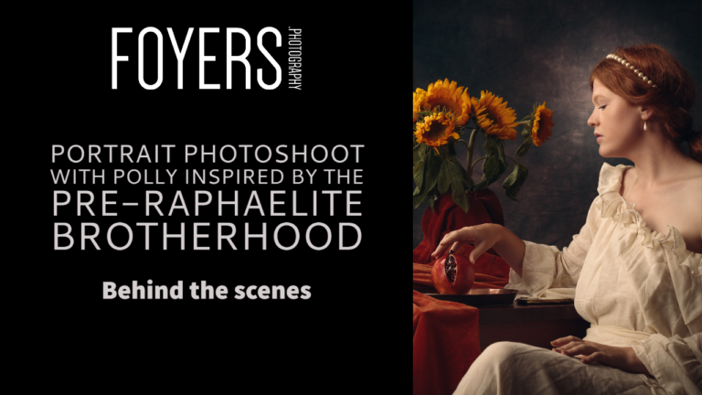 behind the scenes portrait photoshoot with polly inspired by the pre raphaelite brotherhood