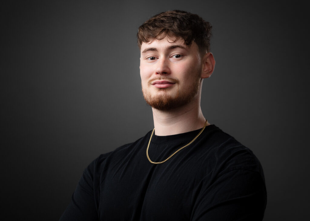Portrait of a man wearing black shirt