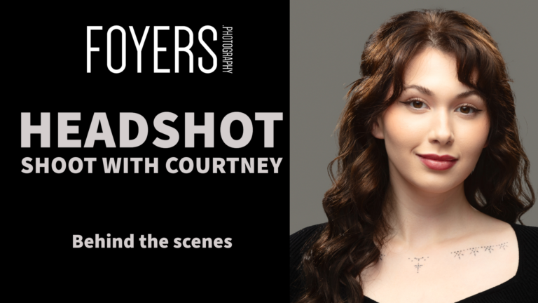 Headshot photoshoot with portrait and text details