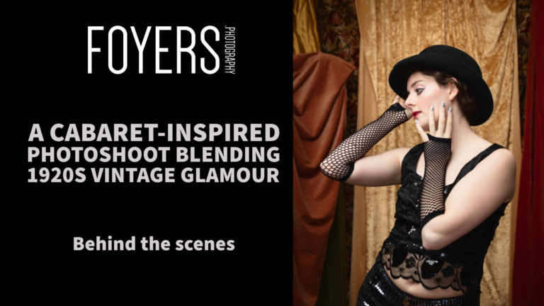 1920s cabaret-themed photoshoot behind the scenes.