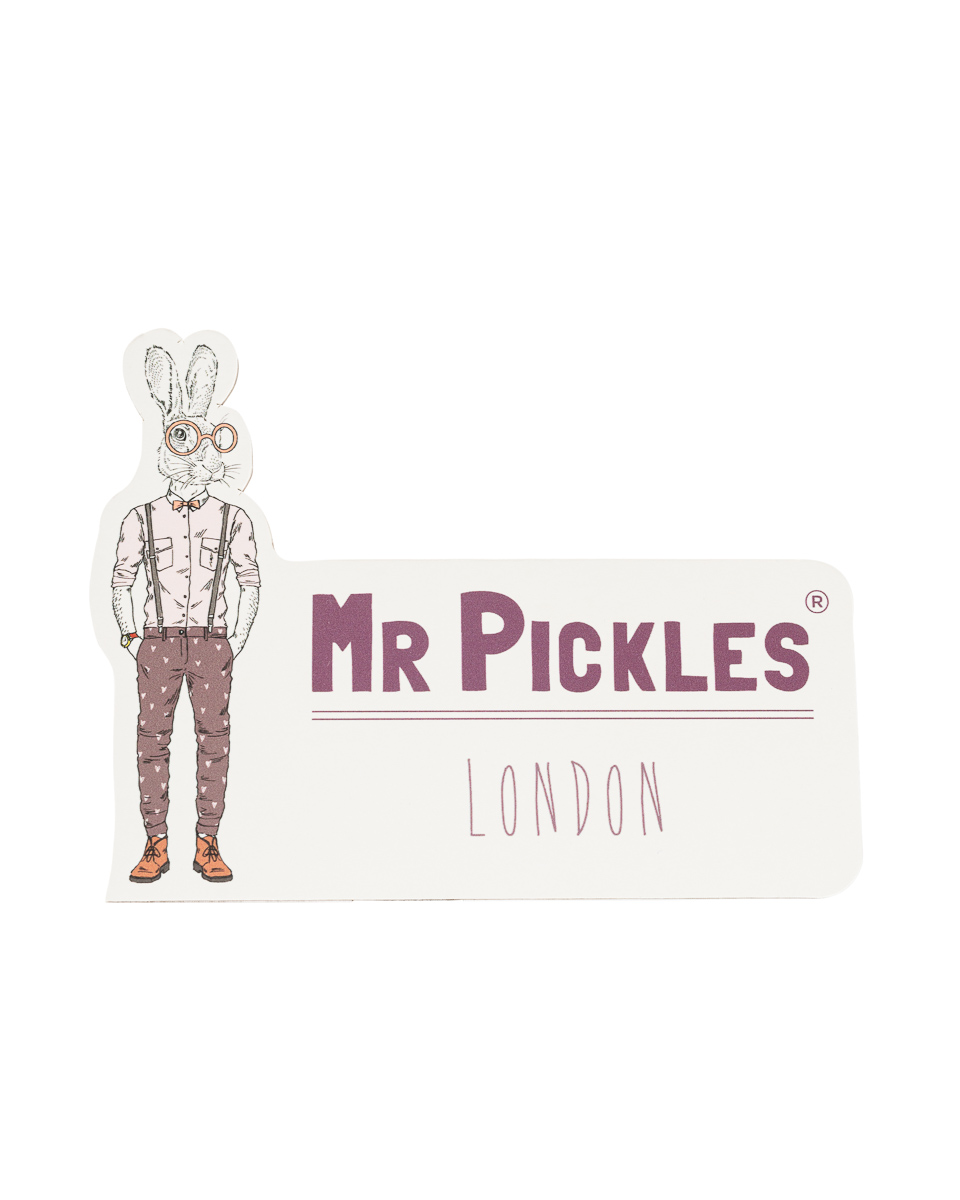 Mr Pickles London logo with rabbit illustration.