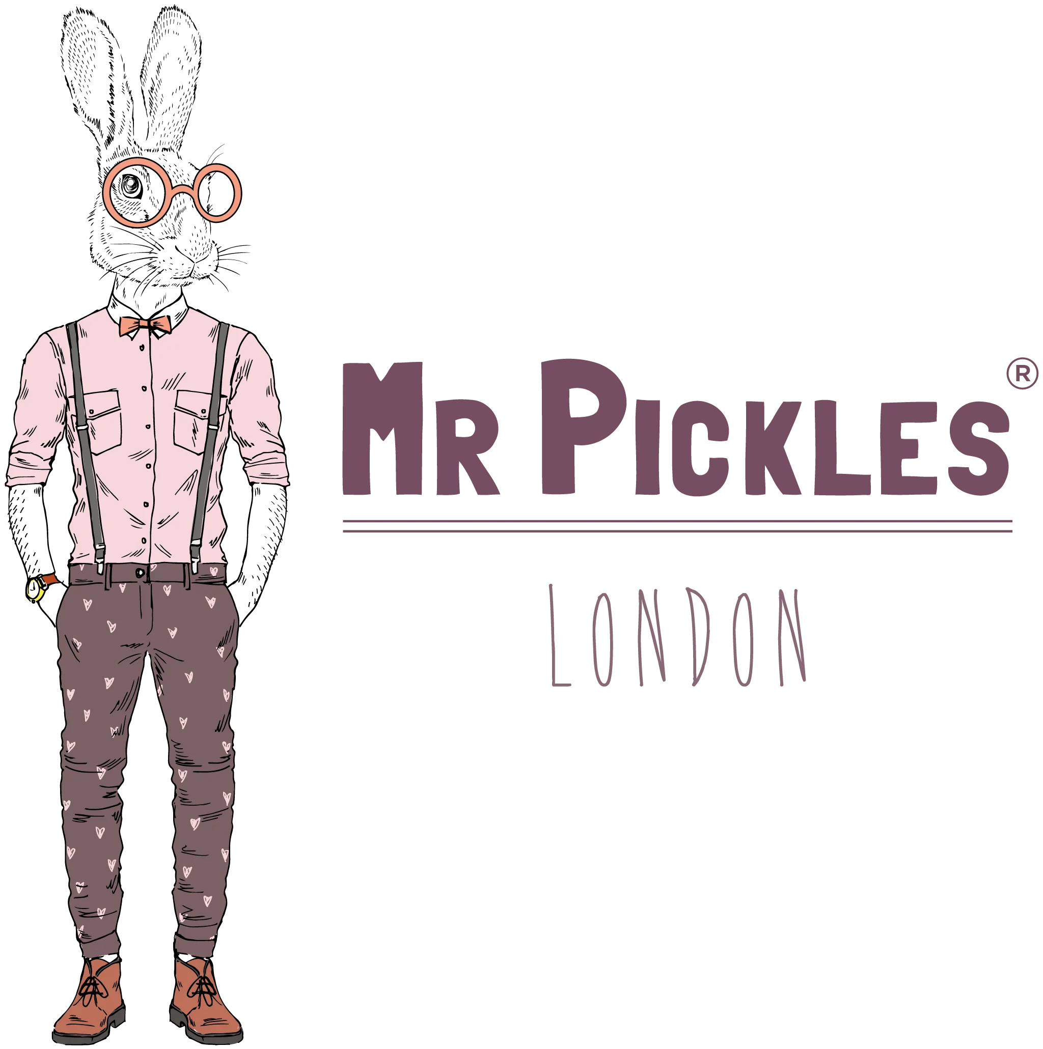 Rabbit drawing promoting Mr Pickles London fashion.