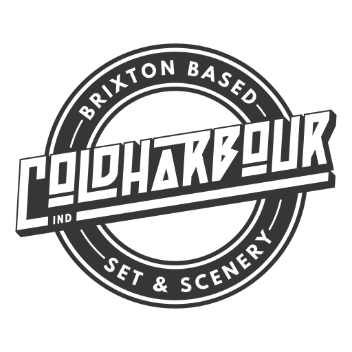 Coldharbour logo, Brixton based set and scenery