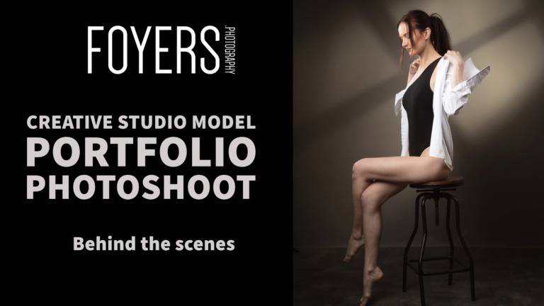 Model photoshoot behind the scenes in studio.