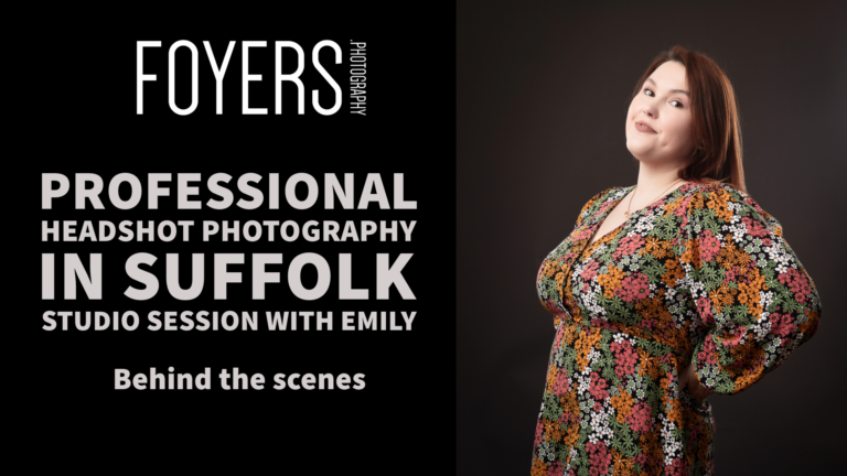 Professional headshot photography studio session in Suffolk.