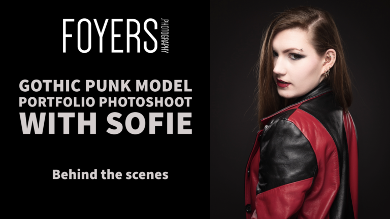 Gothic punk model photoshoot behind-the-scenes image