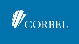 Corbel logo on blue background