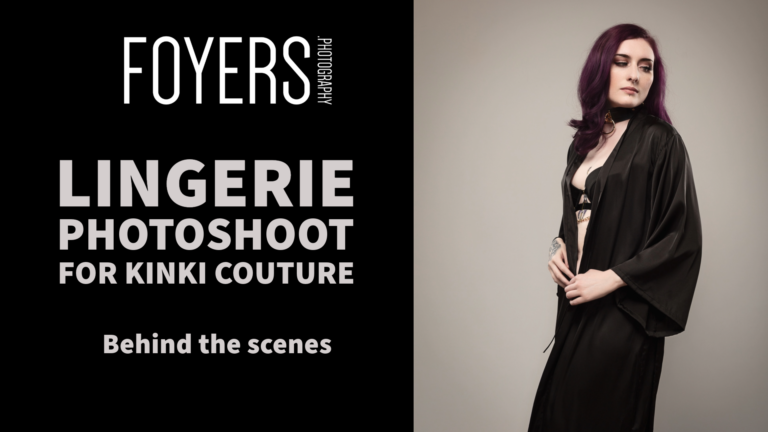 Lingerie photoshoot behind the scenes with model.