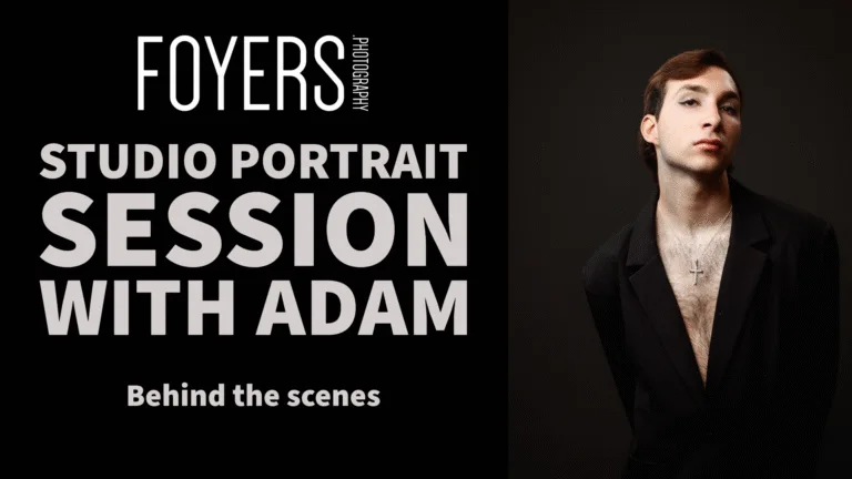 Studio portrait photography session with model.