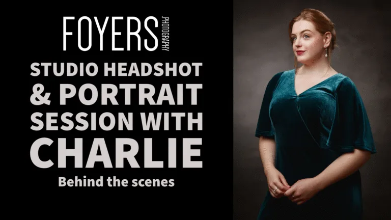 Studio headshot portrait session behind the scenes.