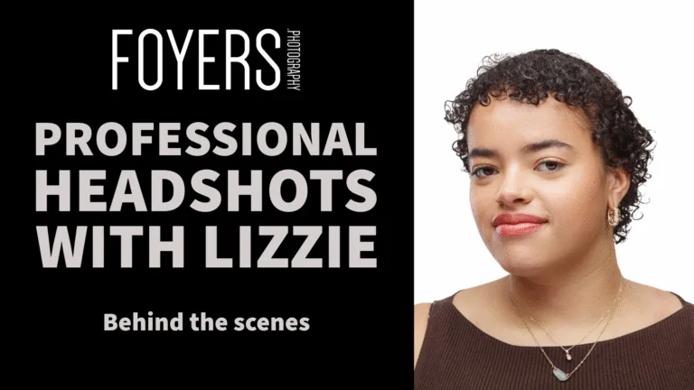 Foyers Photography headshot session with Lizzie, behind scenes.