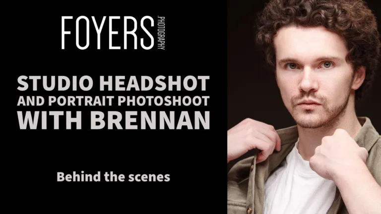 Studio headshot portrait photoshoot, behind the scenes.