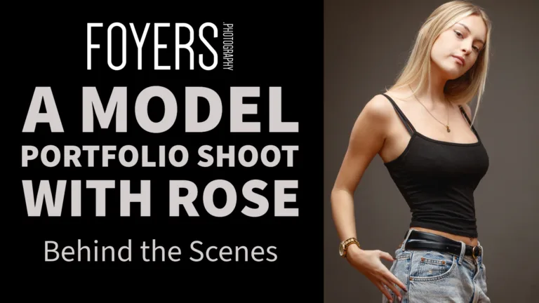 Behind-the-scenes model portfolio photography session