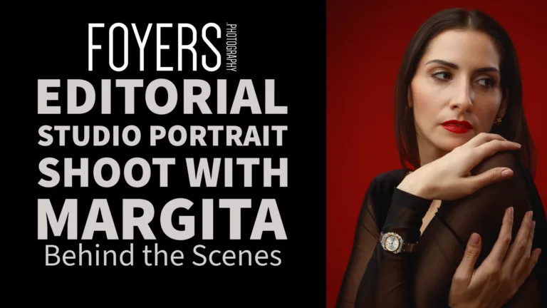 Editorial studio portrait shoot behind the scenes