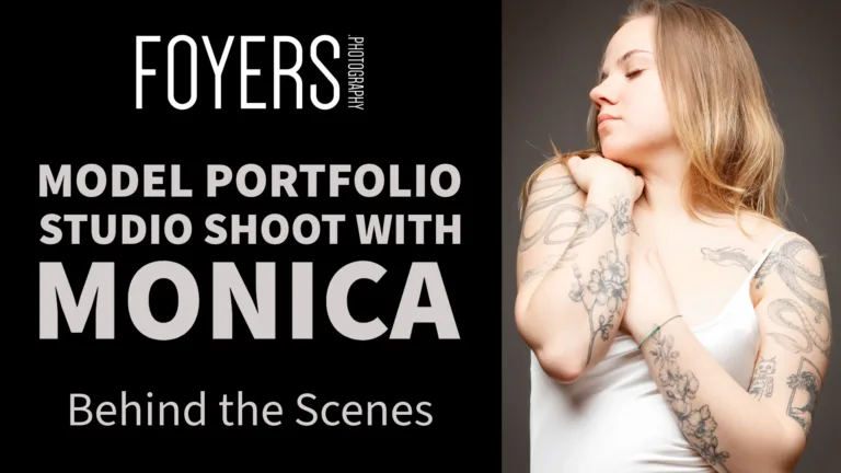 Model portfolio studio shoot behind scenes.