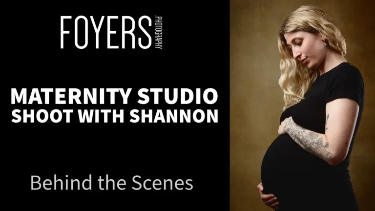 Pregnant woman in studio maternity photoshoot