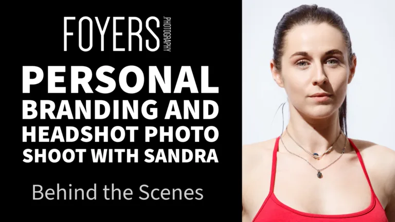 Personal branding headshot of woman in red top