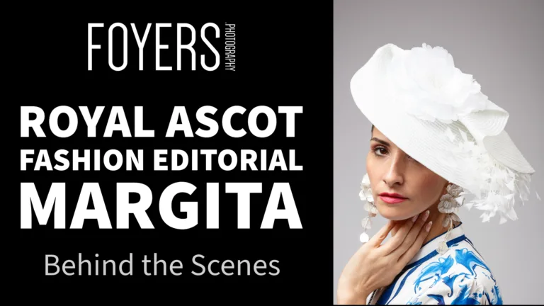 Woman wearing elaborate white feathered hat, Royal Ascot fashion editorial