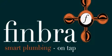 Finbra smart plumbing logo with orange tap valve design