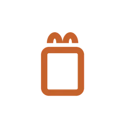 Orange backpack icon with rounded corners design