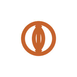 Abstract orange circular logo with vertical leaf design