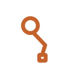 Orange magnifying glass icon with padlock symbol