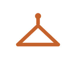 Brown clothes hanger icon with rounded edges