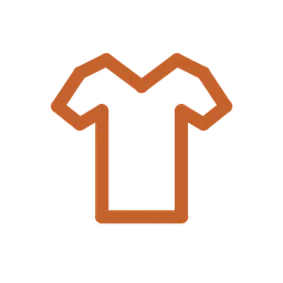 Orange t-shirt icon with short sleeves