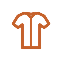 Orange t-shirt icon with short sleeves