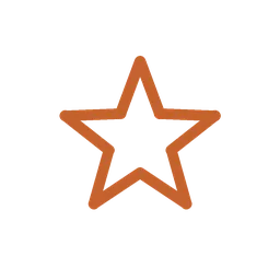 Outline of an orange five-pointed star icon