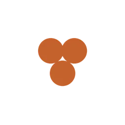 Three interconnected burnt orange circles forming trefoil pattern