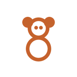 Simple orange teddy bear icon illustration