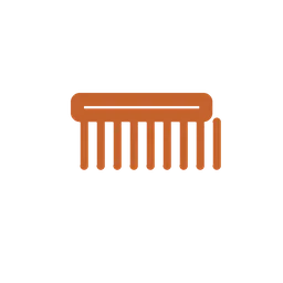 Orange comb icon with vertical teeth design