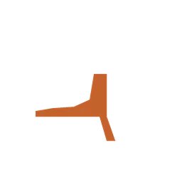 Brown abstract arrow or directional symbol pointing right