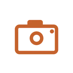 Simple orange camera icon with rounded corners