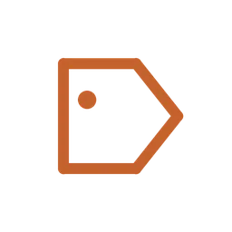 Orange arrow pointing right geometric icon symbol
