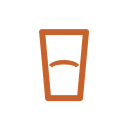 Simple orange cup icon with curved line design