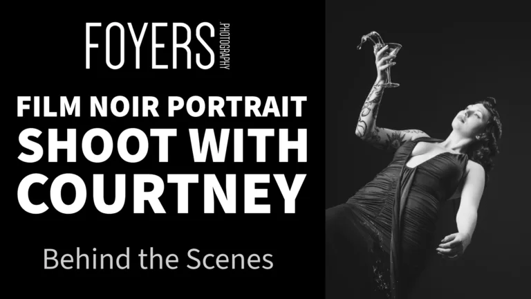 Film noir portrait shoot behind scenes with Courtney