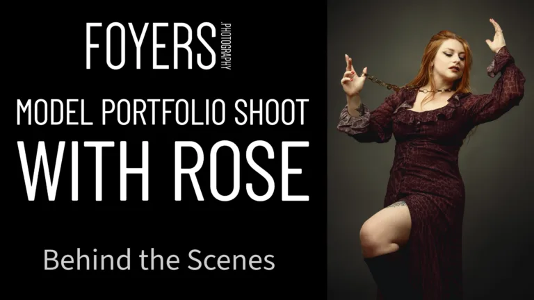 Model portfolio shoot behind the scenes with professional photographer