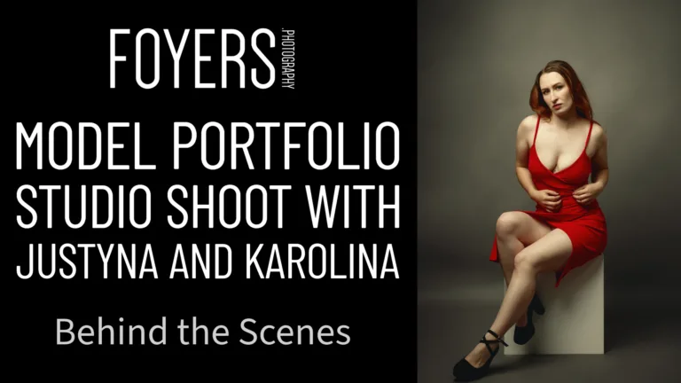 Professional model portfolio studio photography behind the scenes